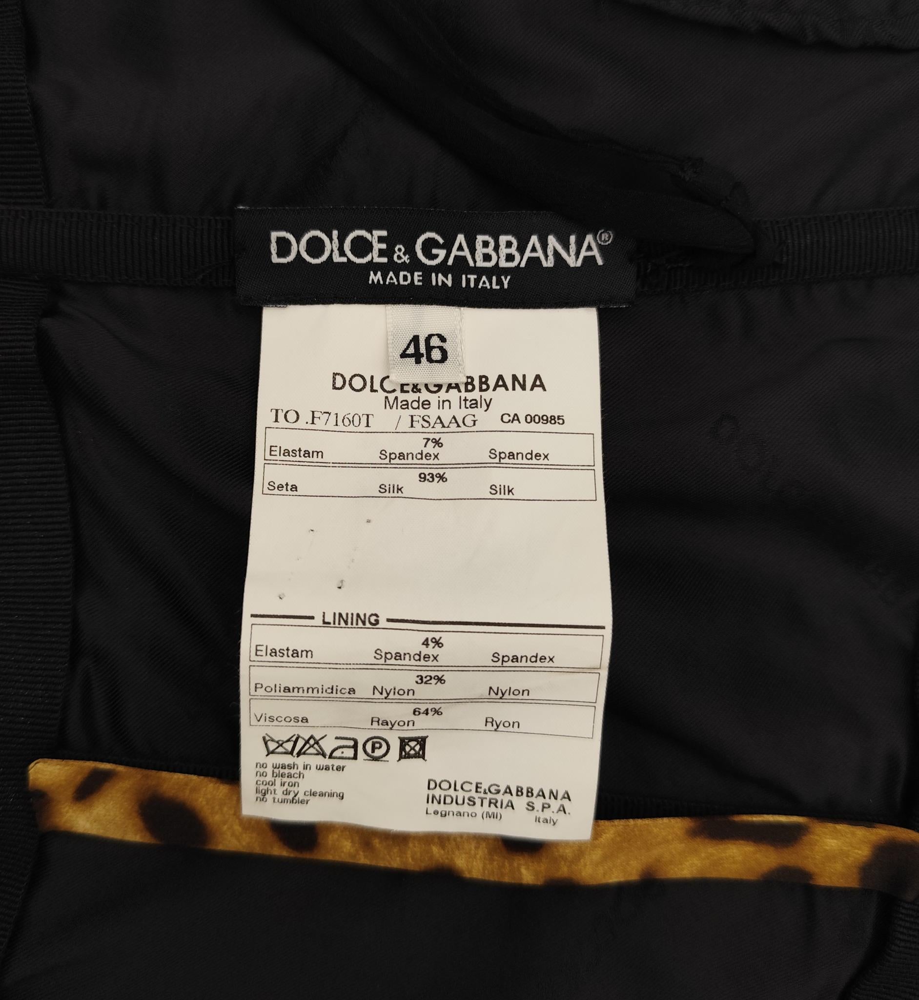 Dolce&Gabbana leopard print silk corset top For Sale 7