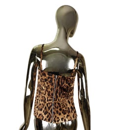 Dolce&Gabbana leopard print silk corset top