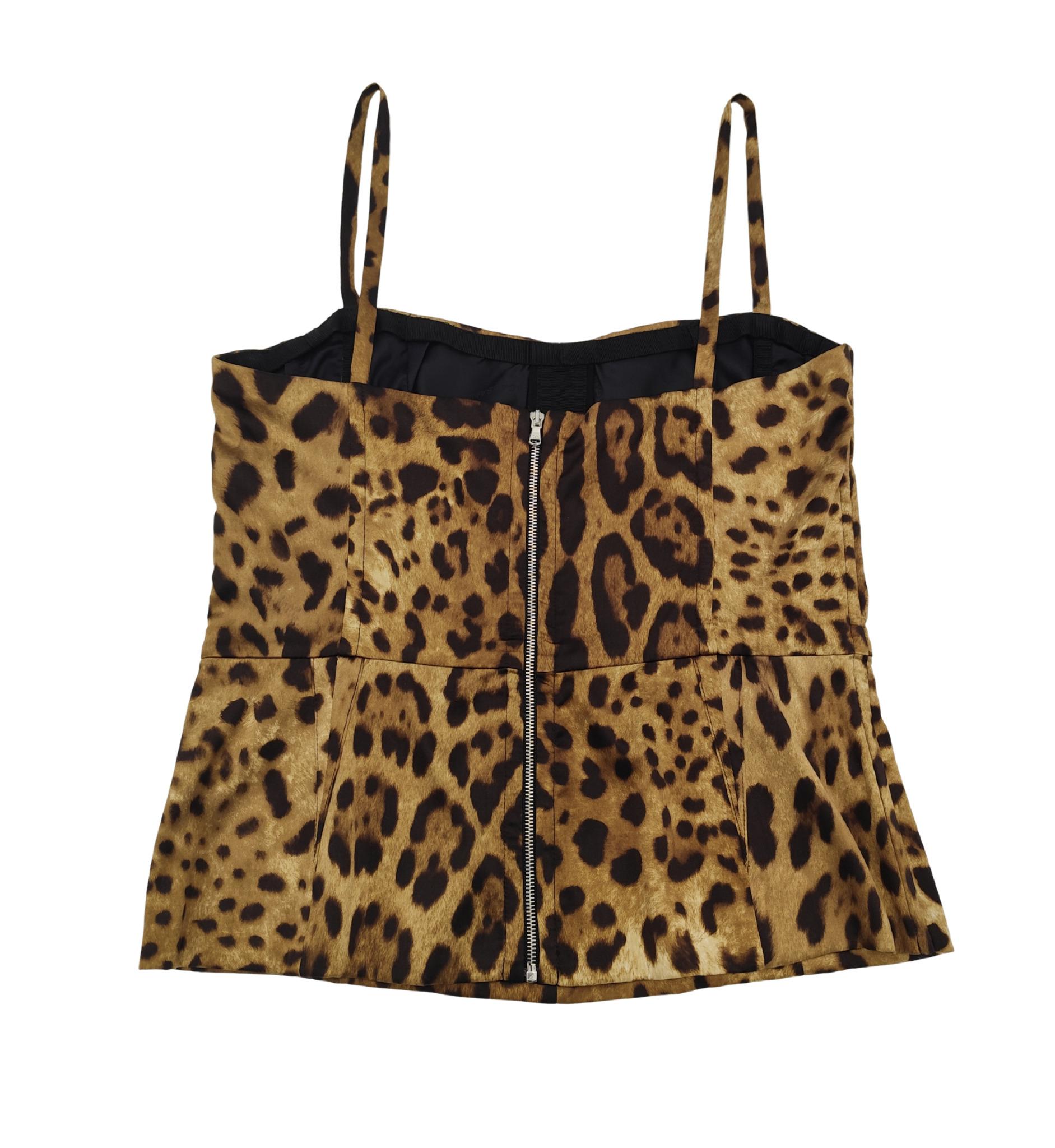 Dolce&Gabbana leopard print silk corset top For Sale 3