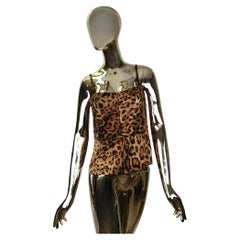 Dolce&Gabbana leopard print silk corset top