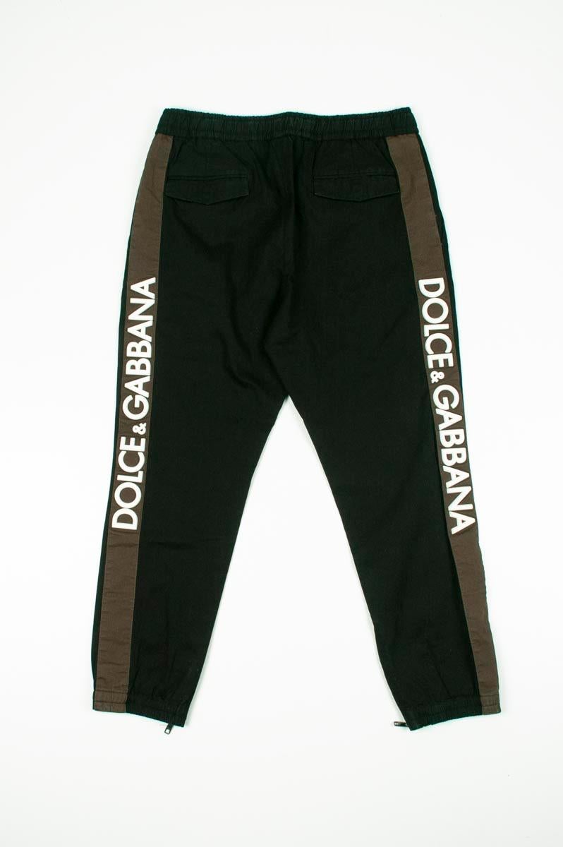 Black Dolce&Gabbana Mainline Adjustable Waist Men Sweatpants Size 50 S203 For Sale