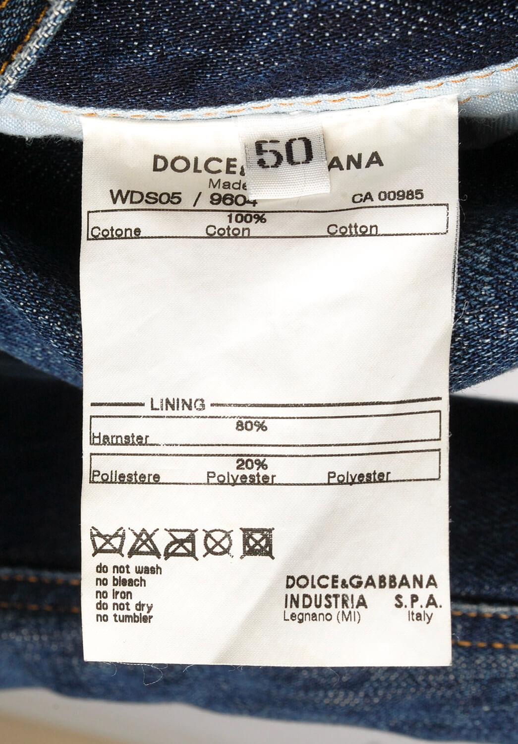 Dolce&Gabbana Mainline Denim Hamster Fur Men Jacket Size 50IT 3