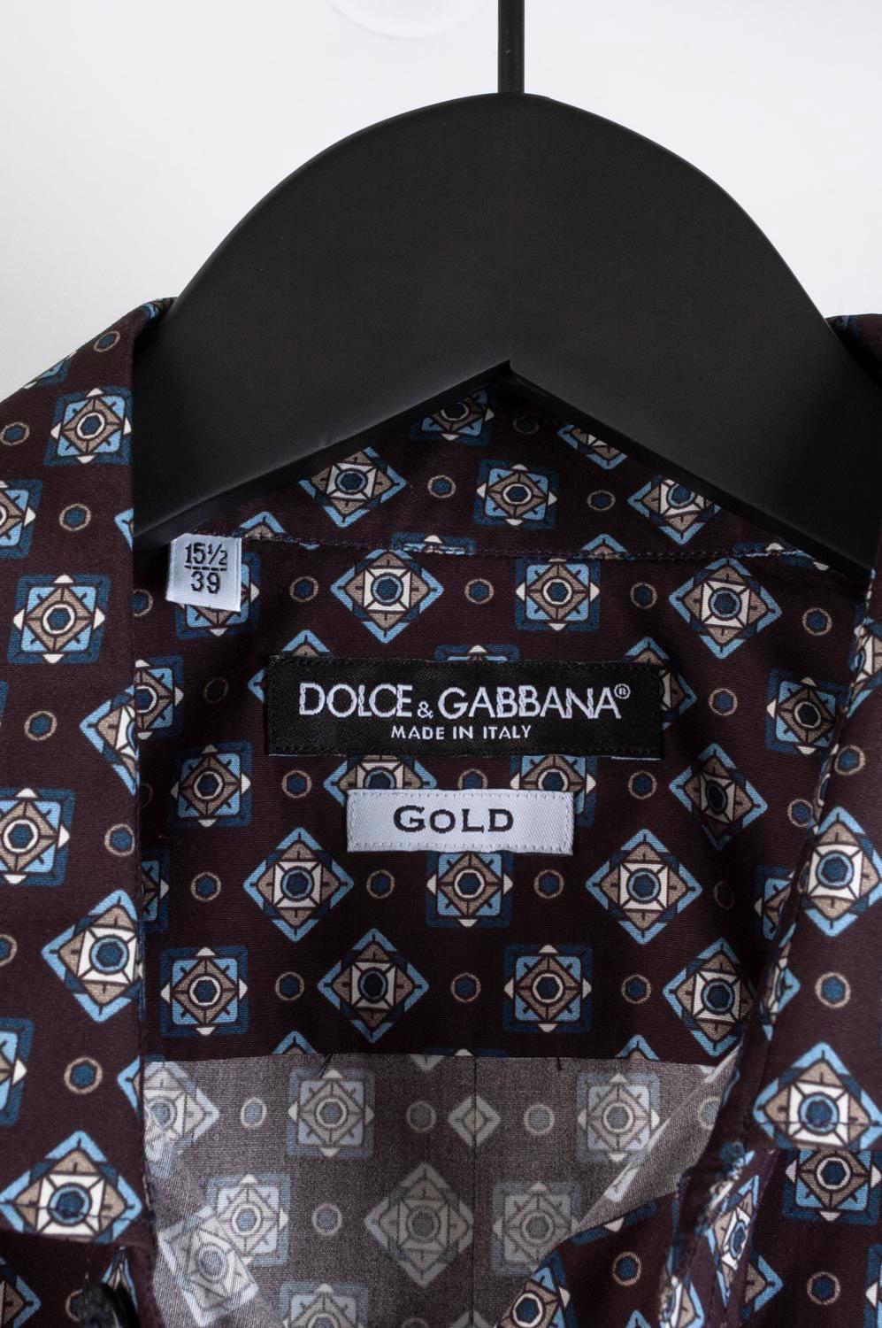Dolce&Gabbana Mainline Gold Button-up Men Shirt Size 15.5/39 S439 (Medium) For Sale 2