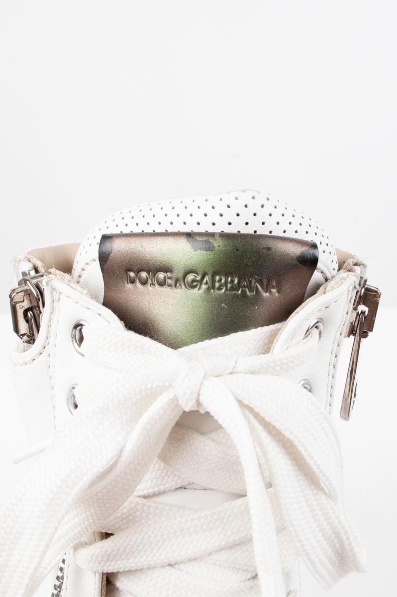 Men's Dolce&Gabbana Mainline Leather Hi-Top Sneakers Men Shoes Size 9, EUR43, S068 For Sale