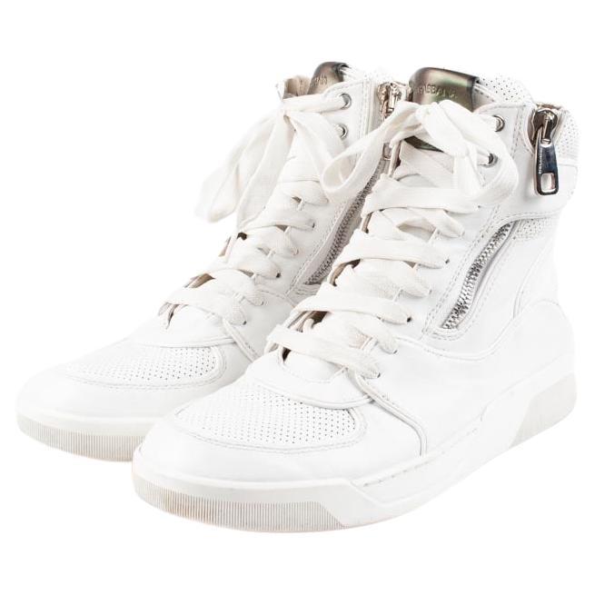Dolce&Gabbana Mainline Leather Hi-Top Sneakers Men Shoes Size 9, EUR43, S068 For Sale