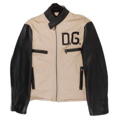 Dolce&Gabbana Mainline Leather Sleeves And Details Bomber Men Jacket Size 48IT,M