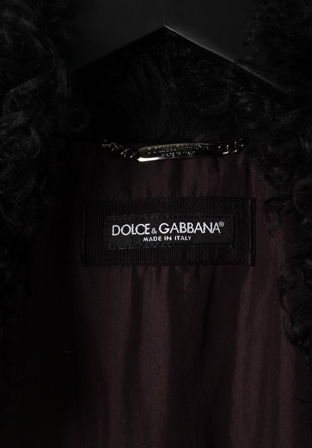 Dolce&Gabbana Men Fur Bomber Jacket Size 48IT(M) S377 For Sale 1