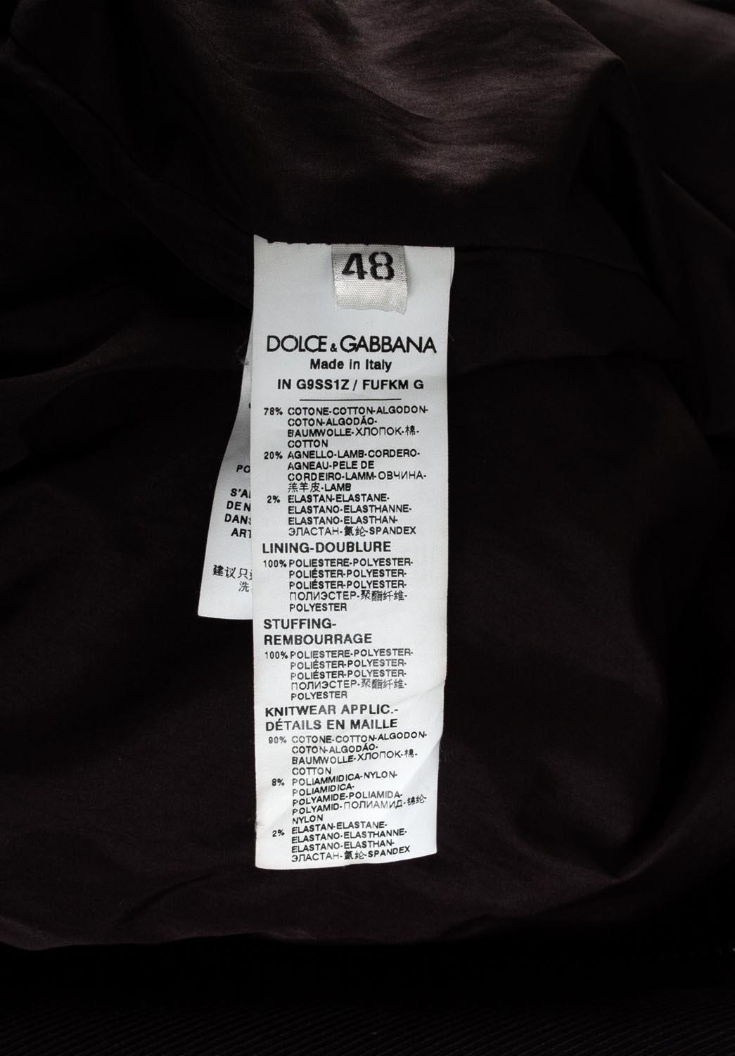 Dolce&Gabbana Men Fur Bomber Jacket Size 48IT(M) S377 For Sale 2