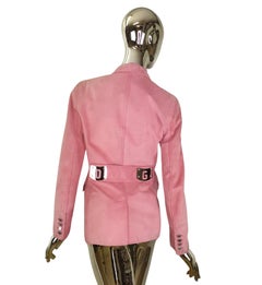 Dolce&Gabbana pink suede logo jacket