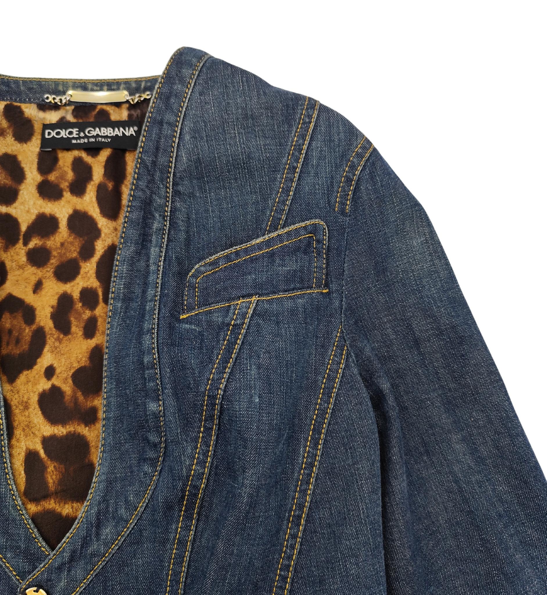 Women's Dolce&Gabbana pointed sleeves denim jacket For Sale