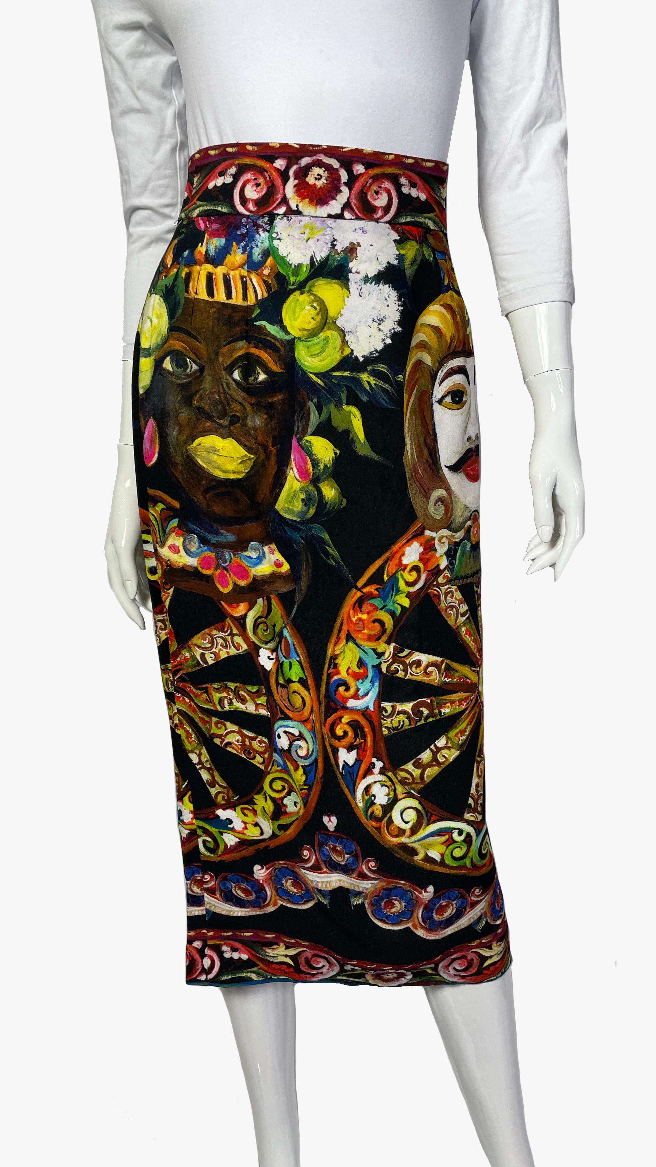 Dolce&Gabbana printed Sicilia collection midi pencil skirt, SS 2013 2