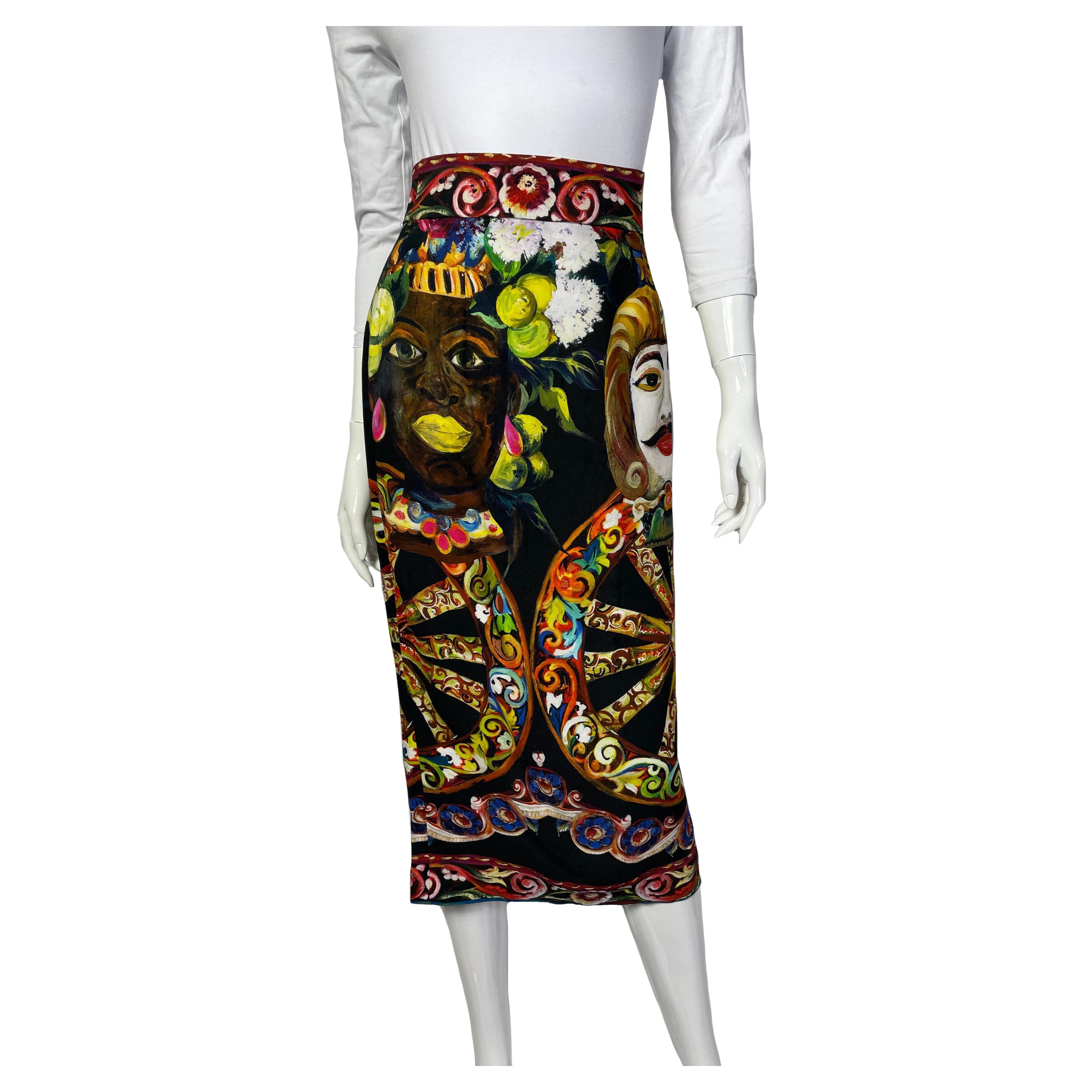 Dolce&Gabbana printed Sicilia collection midi pencil skirt, SS 2013