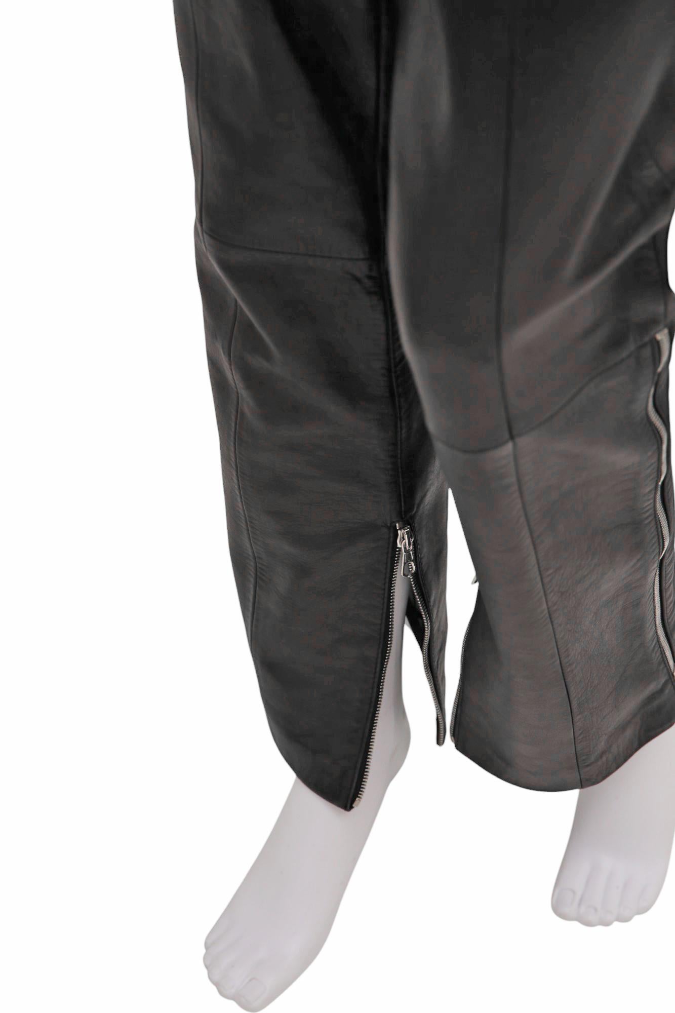 Dolce&Gabbana S/S 2000 Bondage Pantalon en cuir avec ceinture en vente 5