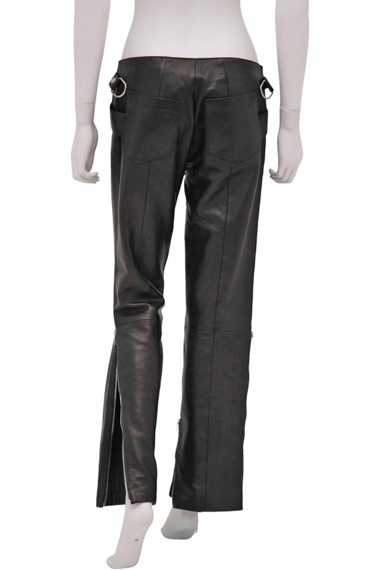 Dolce&Gabbana S/S 2000 Bondage Pantalon en cuir avec ceinture Excellent état - En vente à Caserta, IT