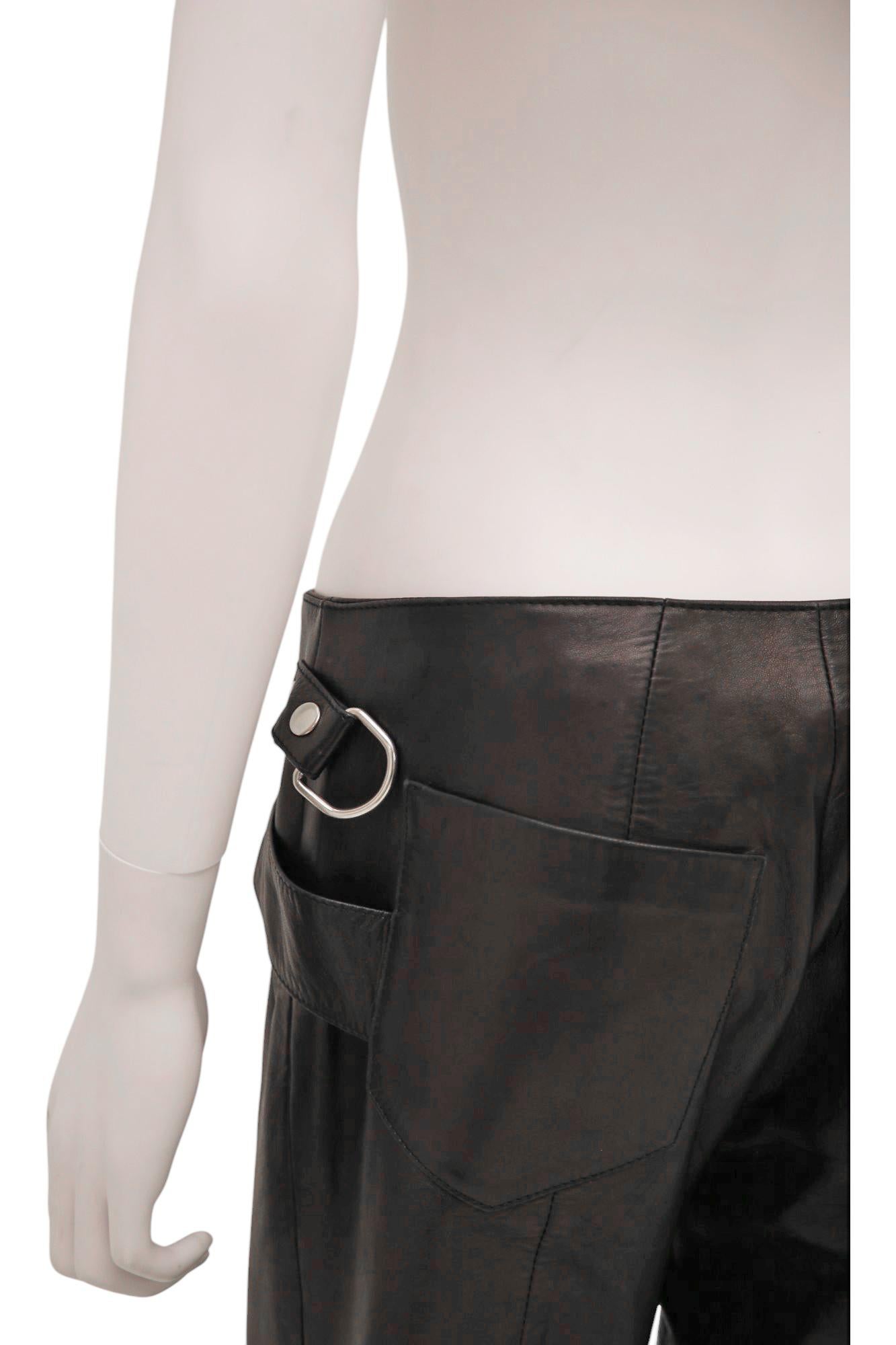 Dolce&Gabbana S/S 2000 Bondage Pantalon en cuir avec ceinture en vente 2