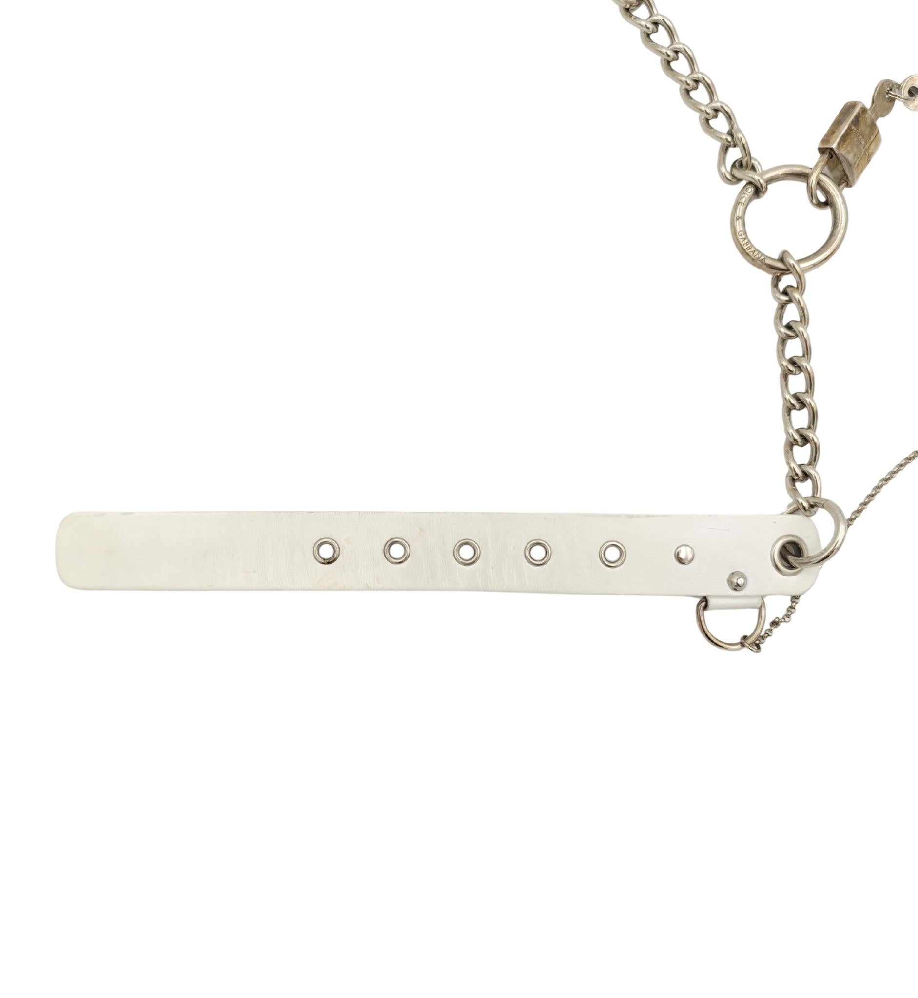 Dolce&Gabbana S/S 2003 weißer Lederkettengürtel im Angebot 5