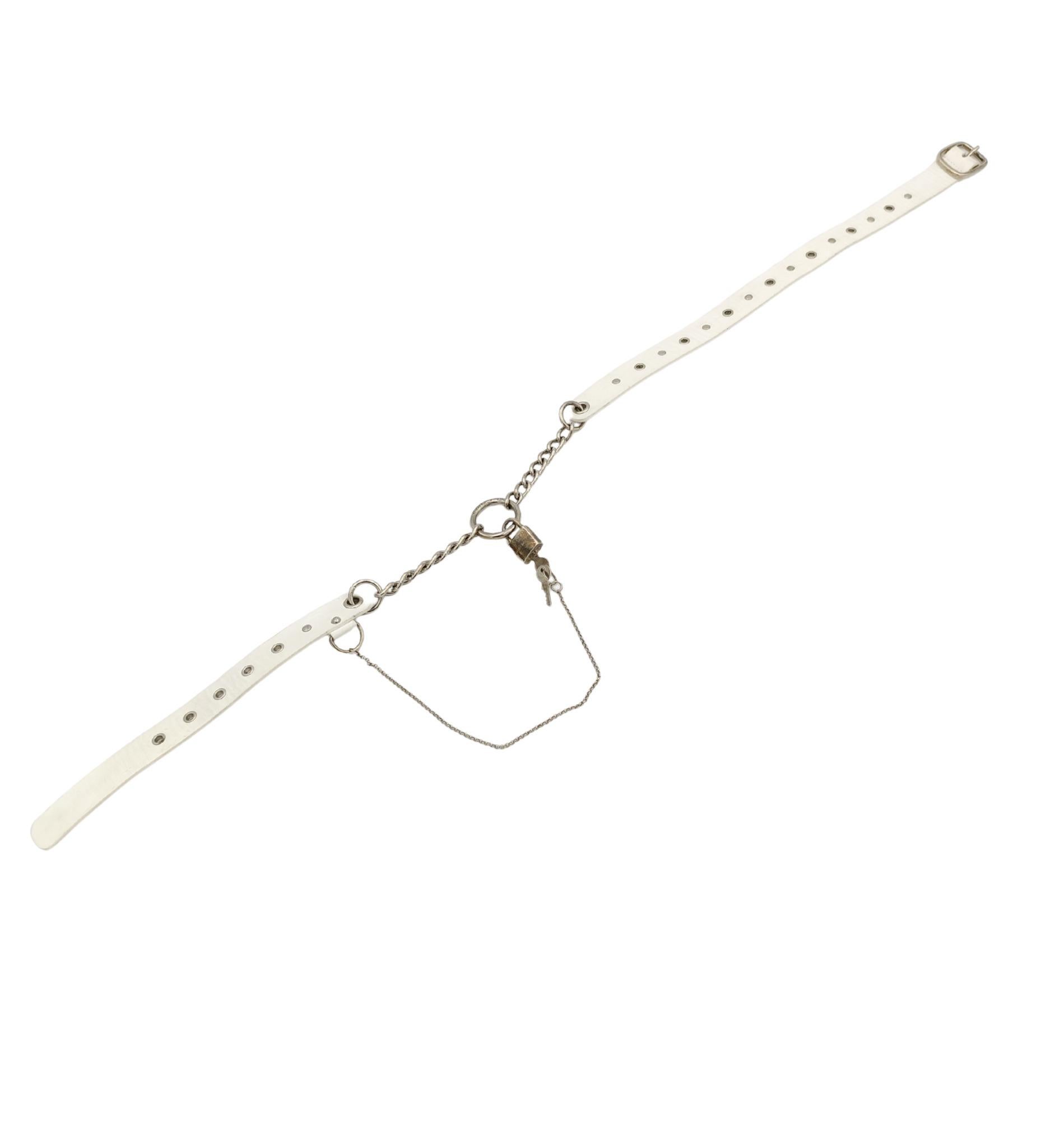 Dolce&Gabbana S/S 2003 weißer Lederkettengürtel im Zustand „Gut“ im Angebot in Milano, IT