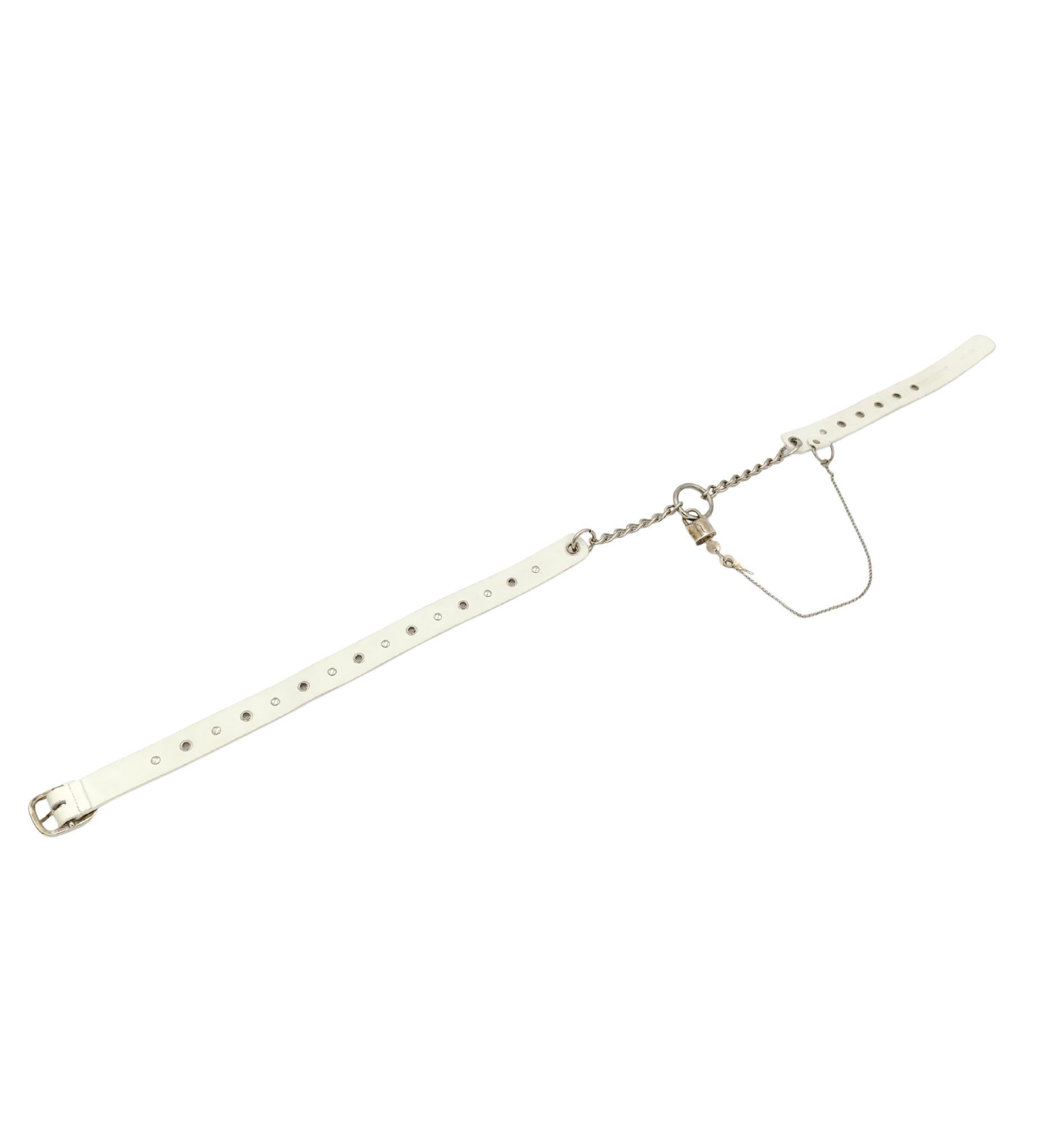 Dolce&Gabbana S/S 2003 weißer Lederkettengürtel für Damen oder Herren im Angebot