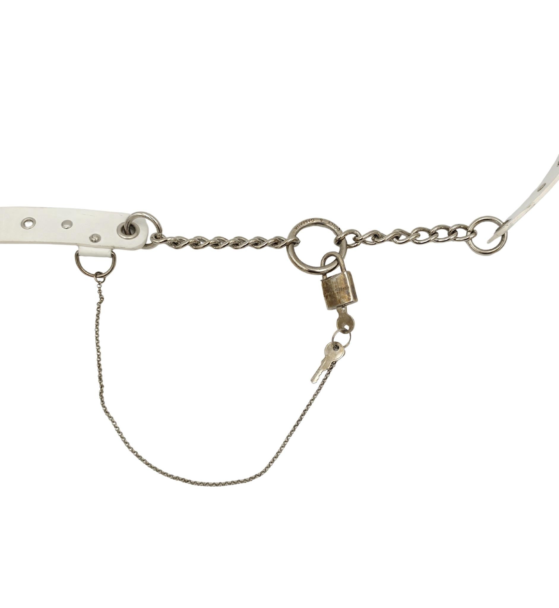 Dolce&Gabbana S/S 2003 weißer Lederkettengürtel im Angebot 1
