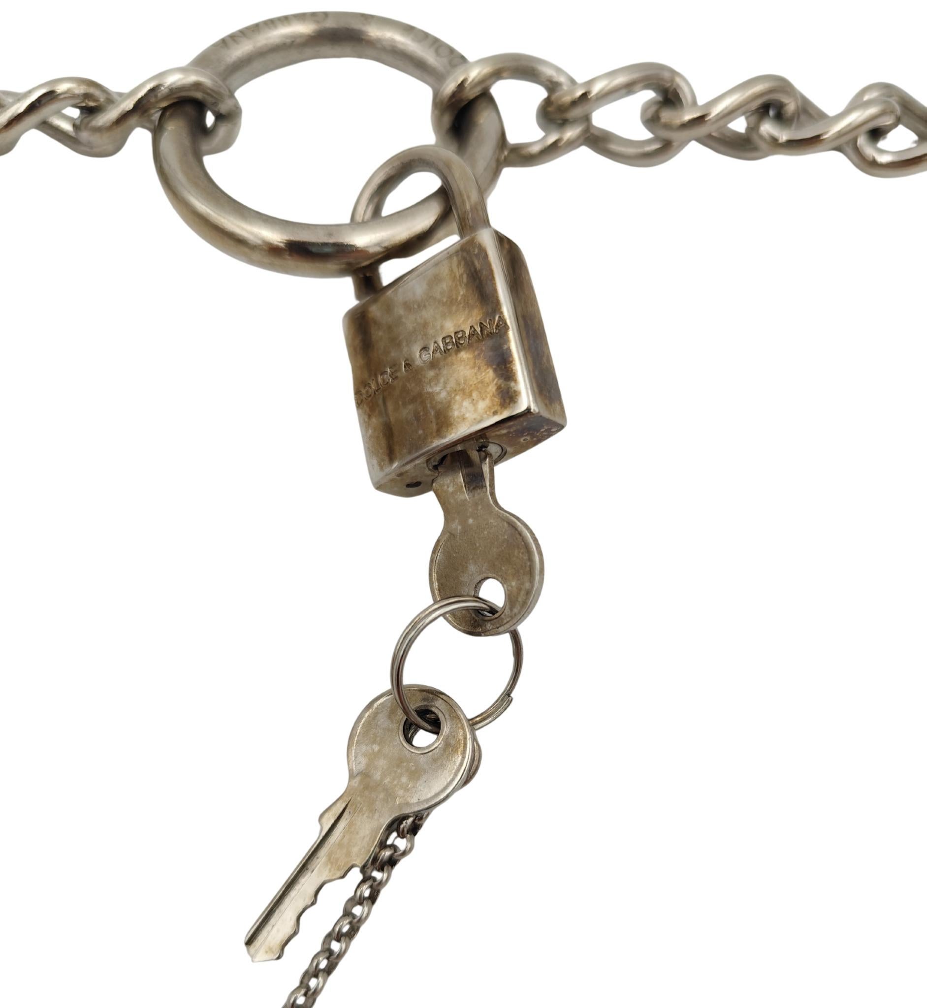 Dolce&Gabbana S/S 2003 weißer Lederkettengürtel im Angebot 2