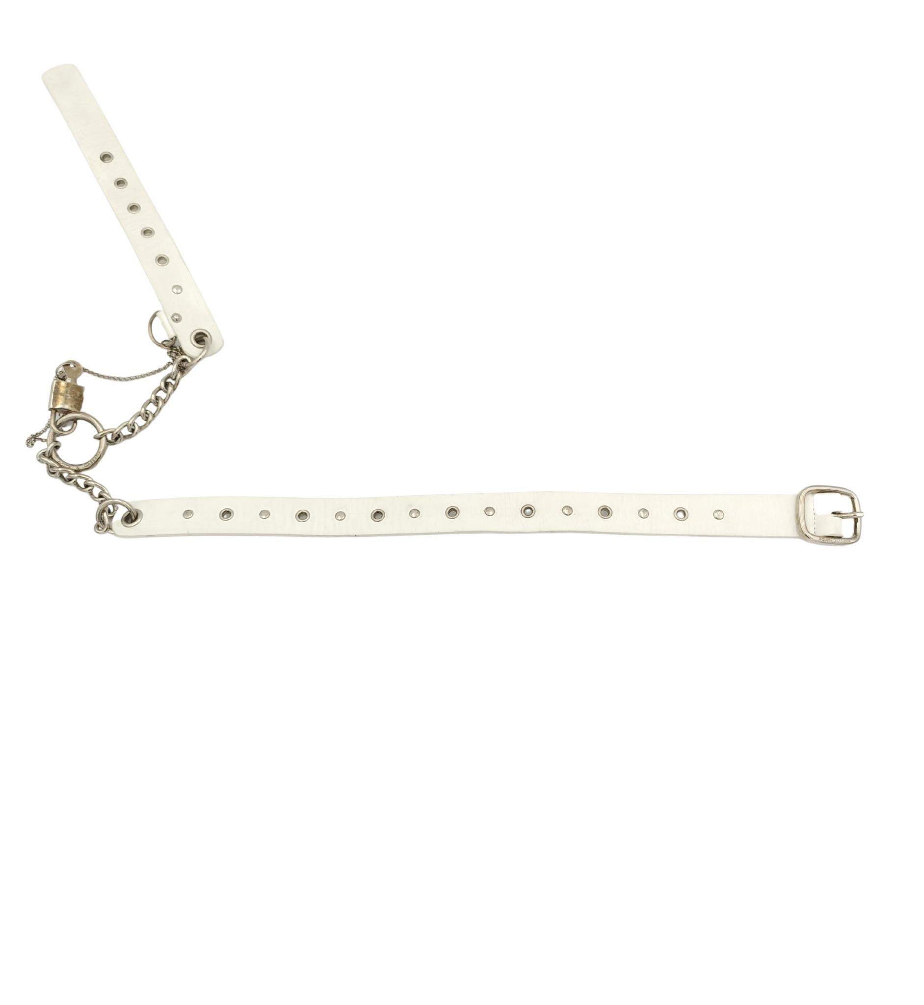 Dolce&Gabbana S/S 2003 weißer Lederkettengürtel im Angebot 3