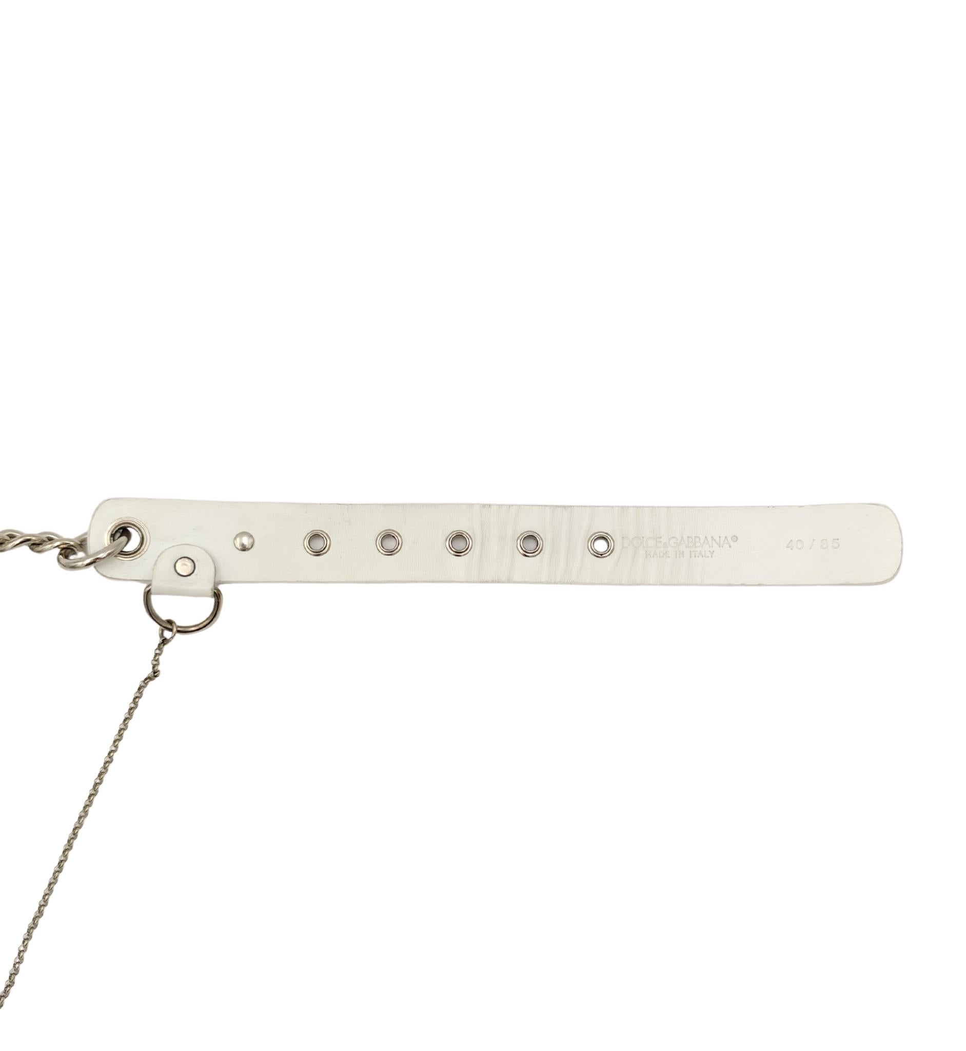 Dolce&Gabbana S/S 2003 weißer Lederkettengürtel im Angebot 4