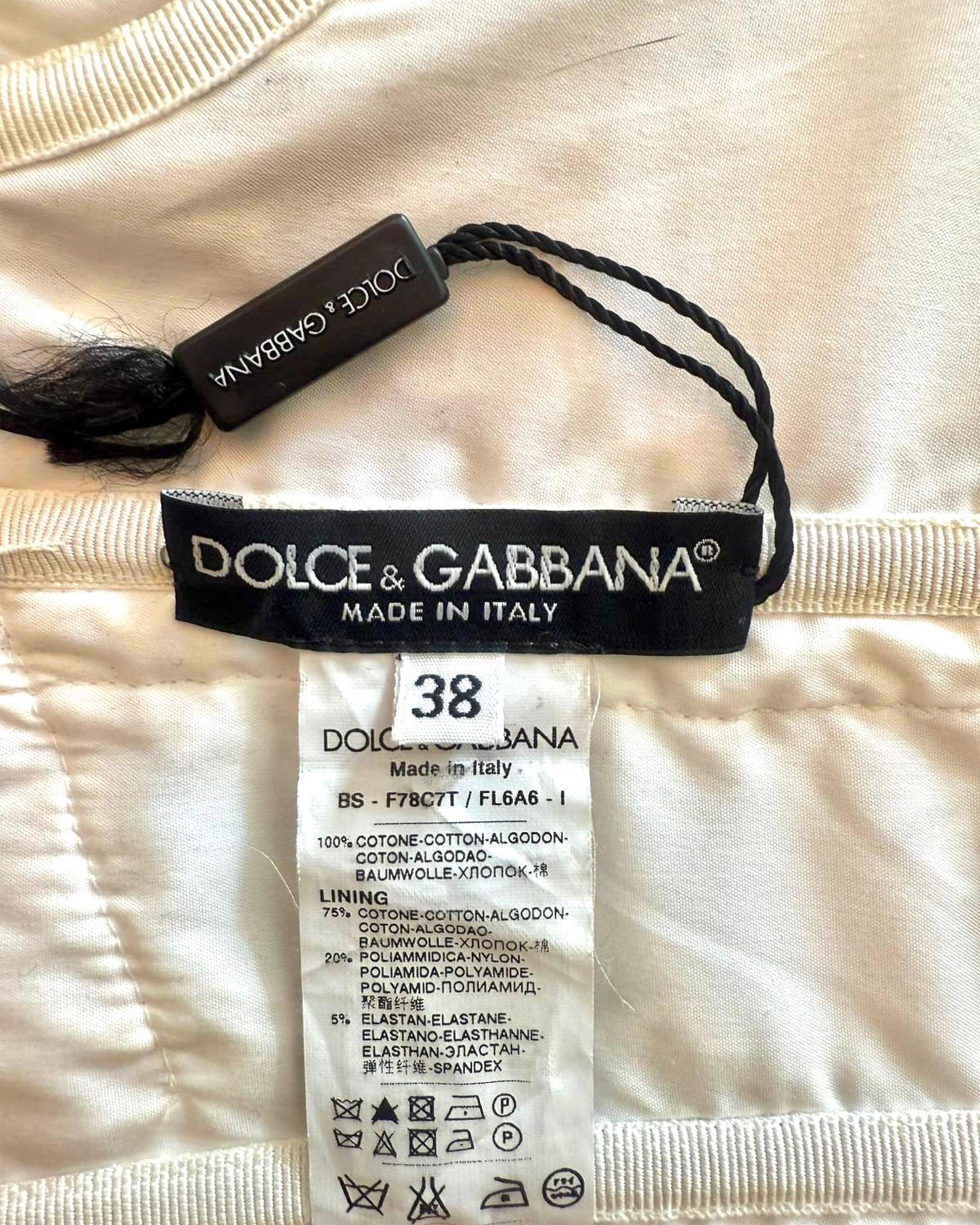Dolce&Gabbana S/S 2006 White Floral Lace Corset For Sale 3