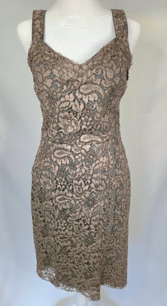 Dolce&Gabbana ScallopCutWork GuipureLaceOverlay Appliqued WoolKnit CocktailDress