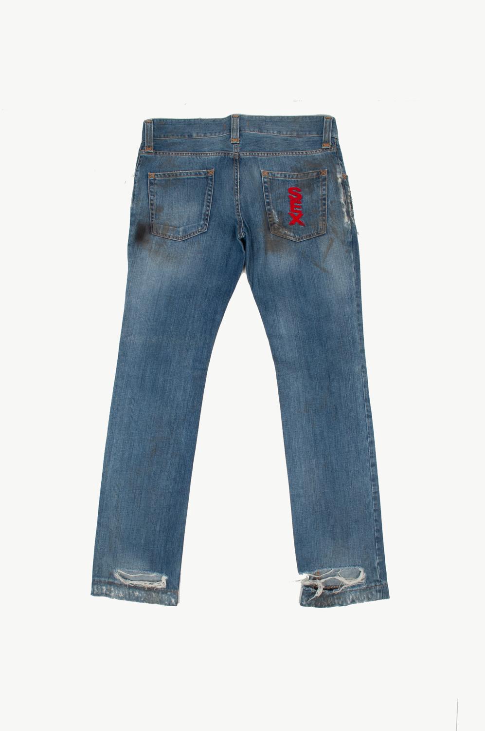 Dolce&Gabbana Sex Men Distressed Dirty Ripped Design Jeans Size ITA 50  For Sale 3