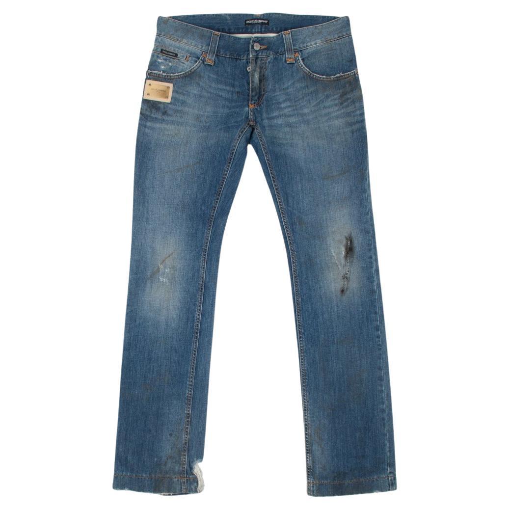 Dolce&Gabbana Sex Men Distressed Dirty Ripped Design Jeans Size ITA 50  For Sale