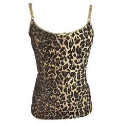DOLCE&GABBANA – Shining Tank Top with Leopard Print Unworn New with Tag  Size L