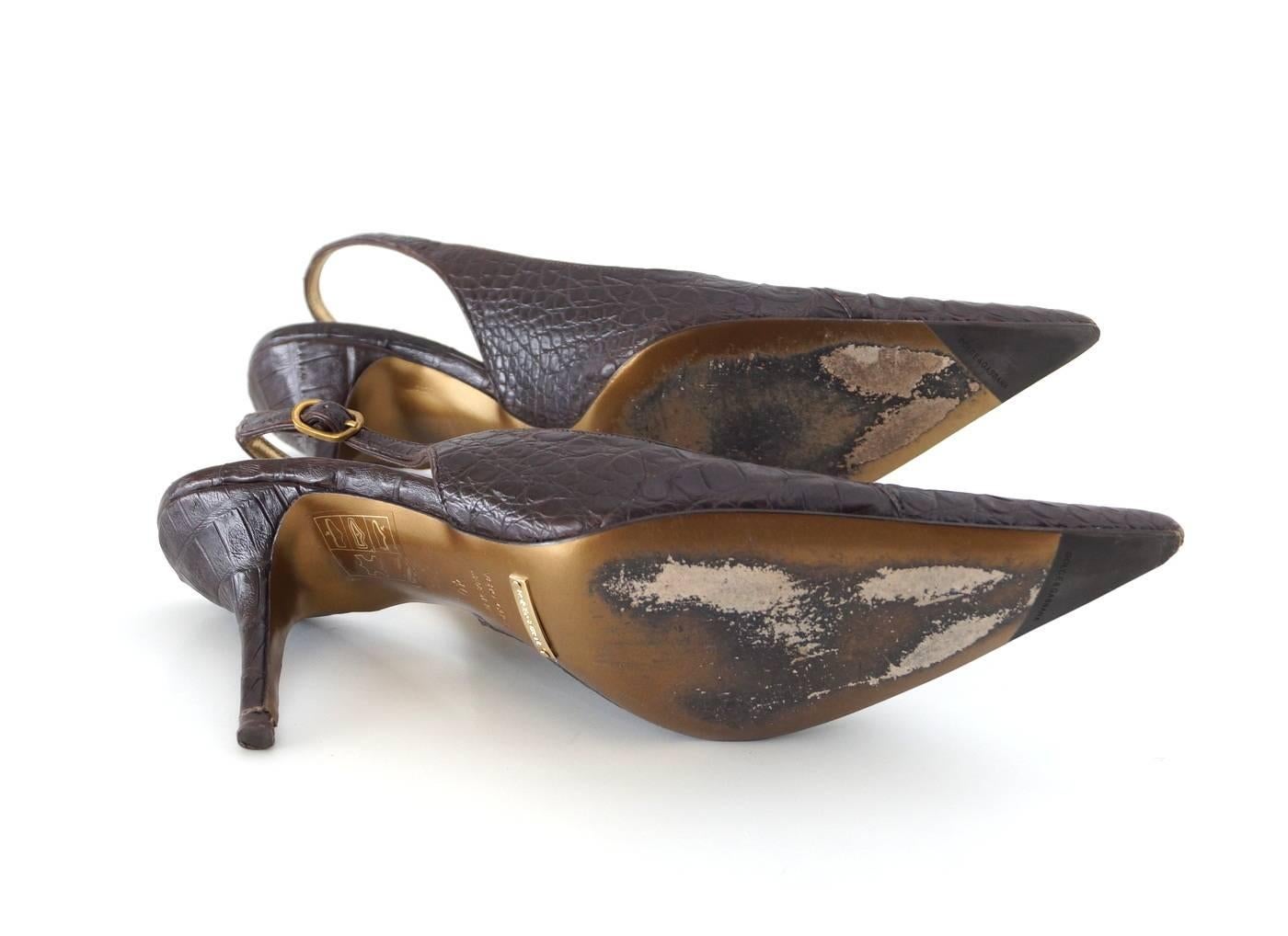 Chaussures Dolce&Gabbana Signature - Sandale Crocodile marron - 40 / 10 - 9 en vente 3