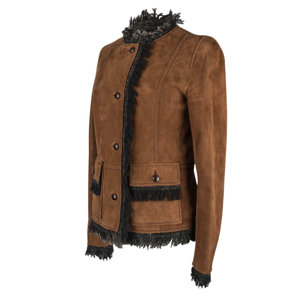 Dolce&Gabbana - Ensemble jupe en daim et tweed avec boutons en cuir, 42/8 en vente 1