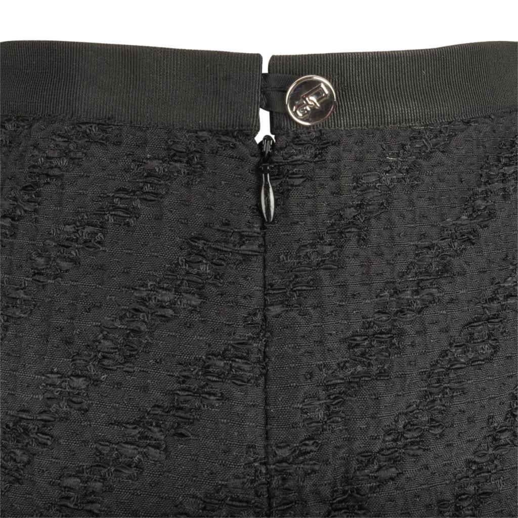Dolce&Gabbana Skirt Suit Black Scoop Neck Silver Mirror Buttons 44 fits 8 6