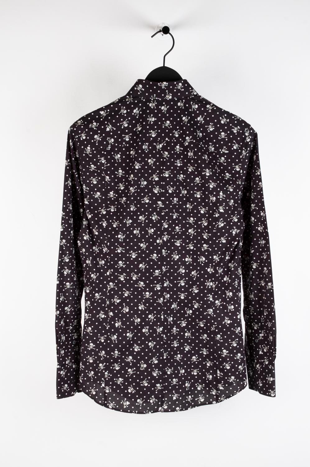 Dolce&Gabbana Skulls Print Men Shirt Size 15.75/40, (Medium), S436 For Sale 1