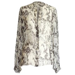 Dolce & Gabbana Top Bella Stampa Idilliaca Semitrasparente  40 / 6