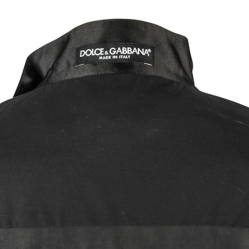Dolce&Gabbana Top Black Silk Paillette and Tulle Trim 46 / 8 7
