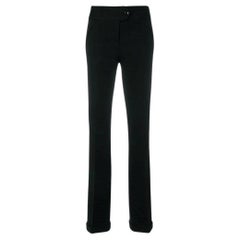 Dolce&Gabbana Vintage black wool straight fitted 90s trousers