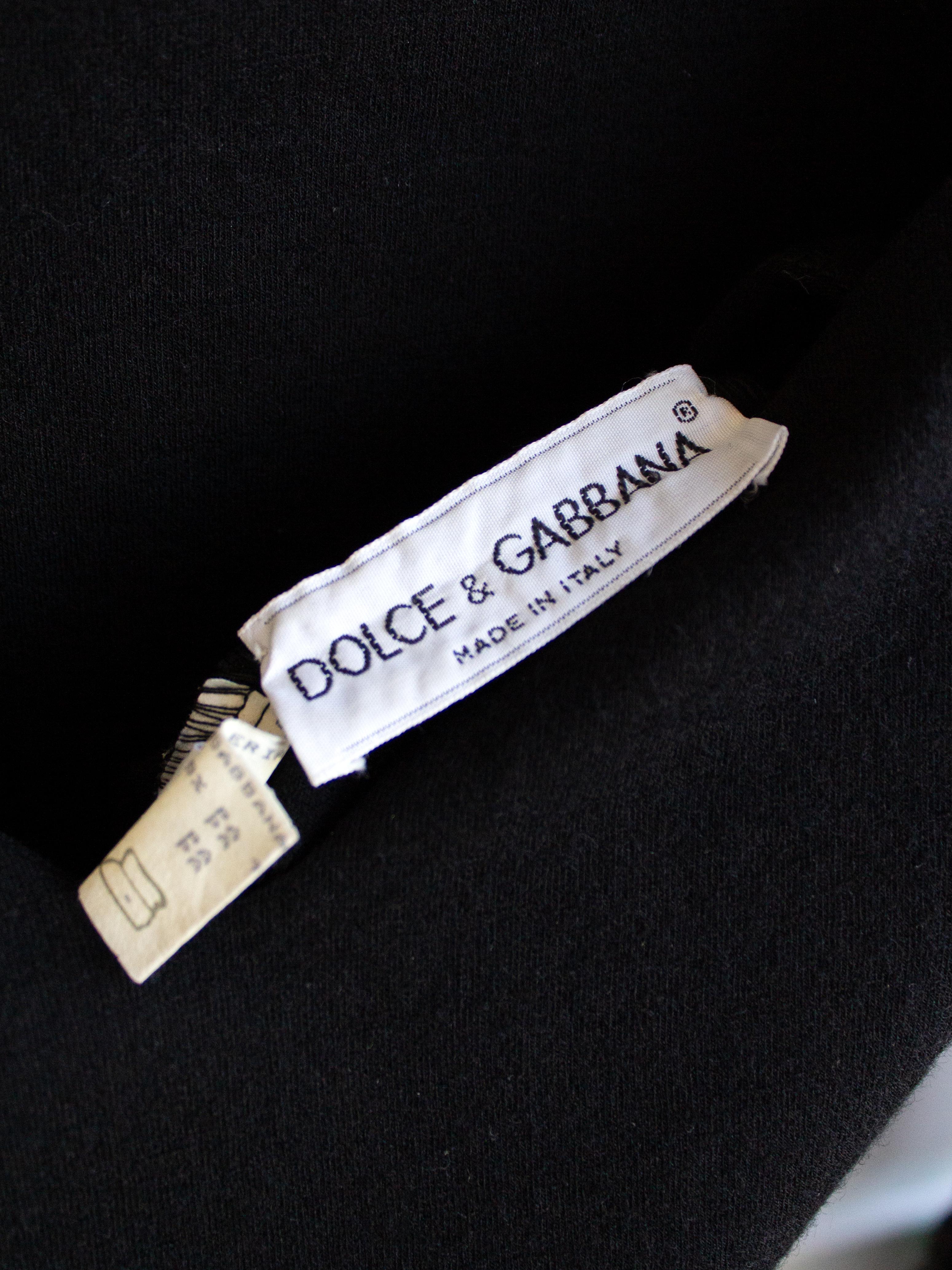 Dolce&Gabbana Vintage F/W 1991 Jeweled Crystal Embellished Black Crop Top For Sale 9