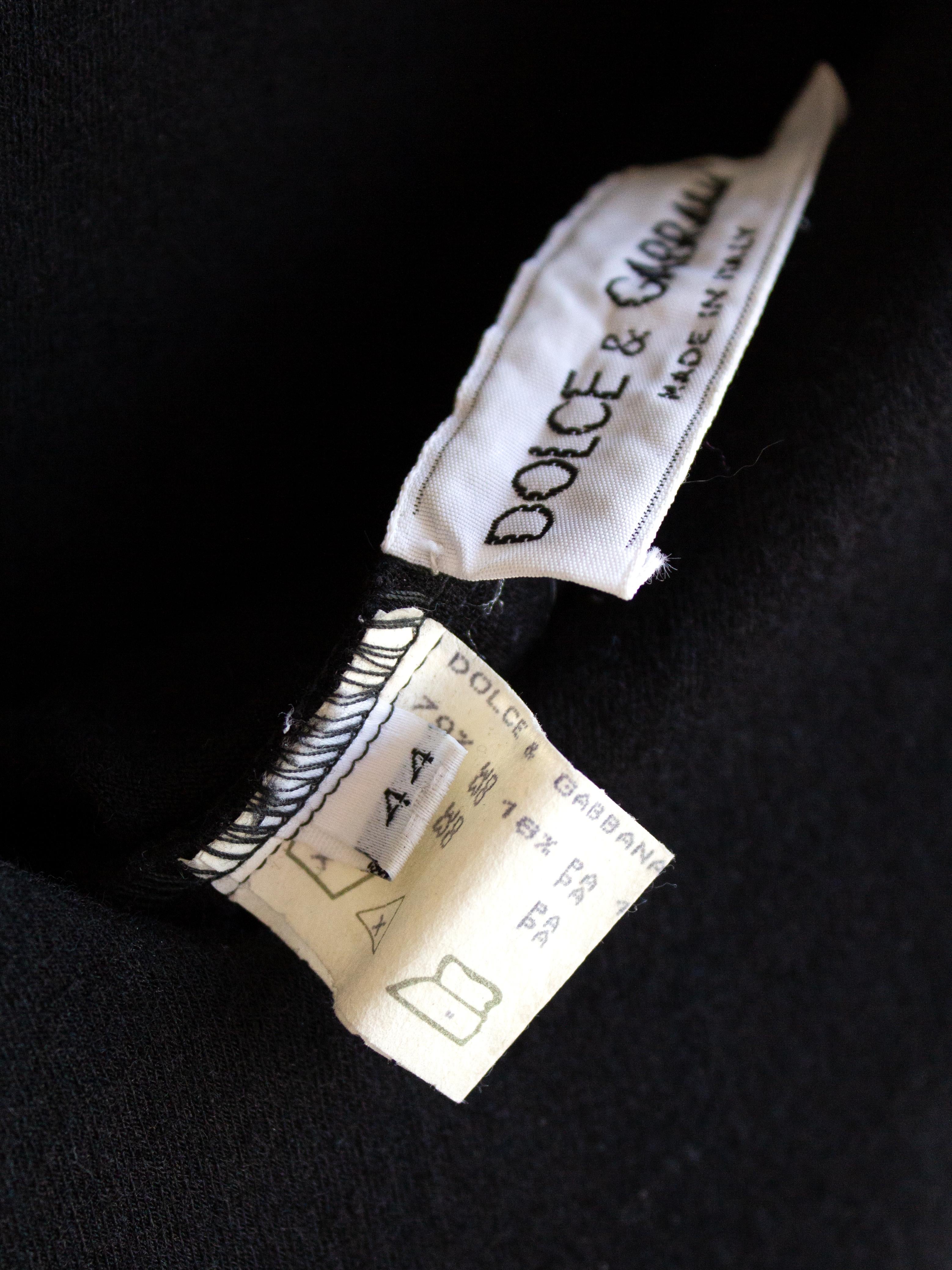 Dolce&Gabbana Vintage F/W 1991 Jeweled Crystal Embellished Black Crop Top For Sale 10