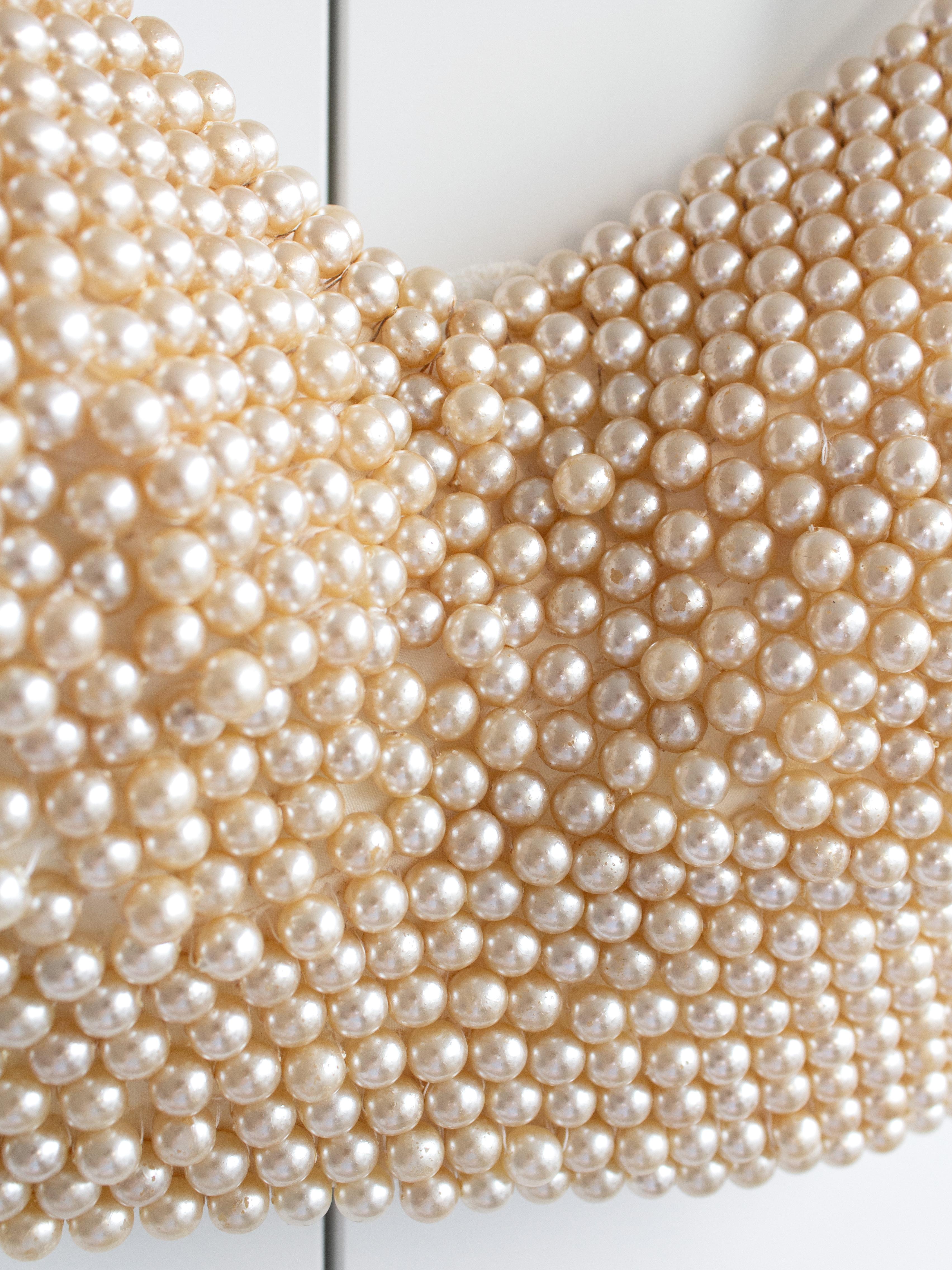 Dolce&Gabbana Vintage S/S 1992 Ivory Cream Pearl Embellished Bustier Top 5