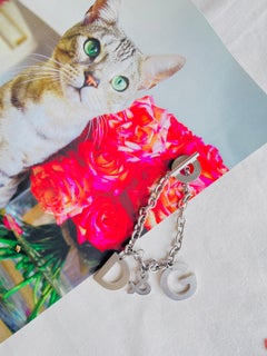 D&G by DOLCE & GABBANA Vintage Unisex Logo D&G Ciondolo Dichiarazione Bracciale Monogramma