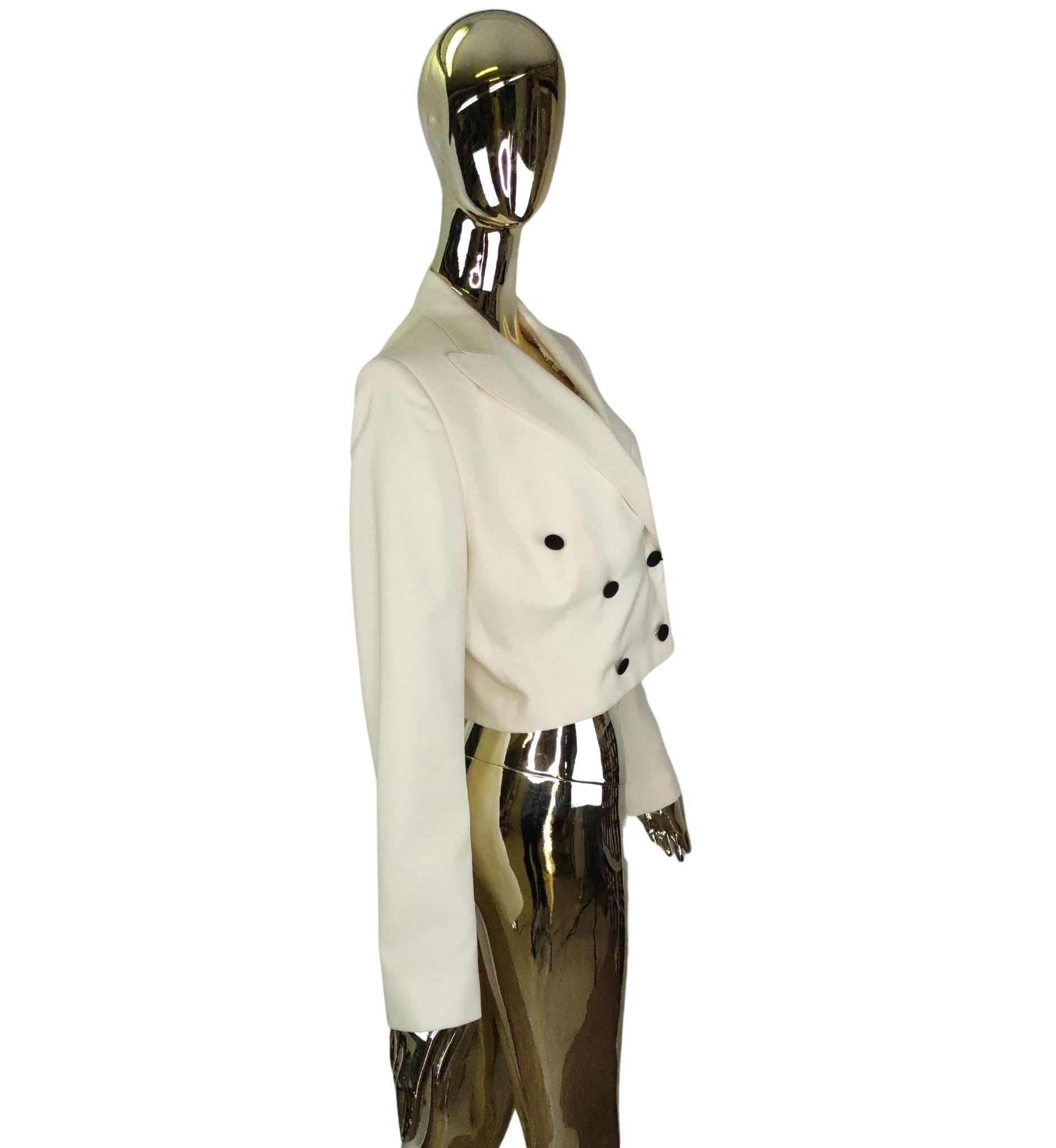 Bianco Dolce & Gabbana blazer asimmetrico bianco tagliato NWT in vendita
