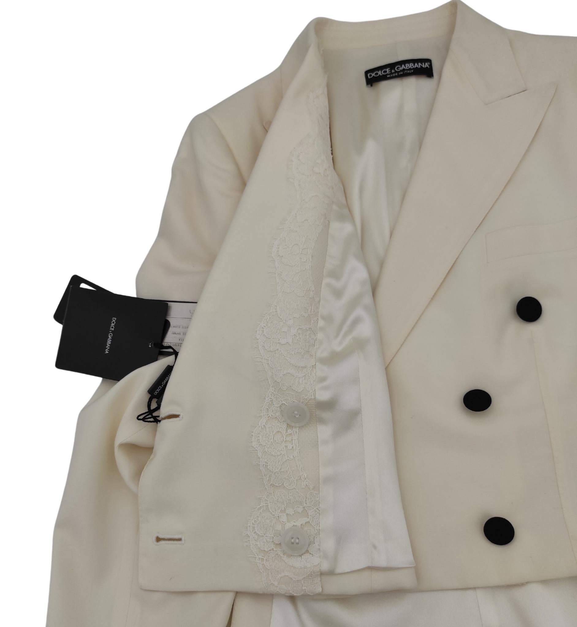 Dolce & Gabbana blazer asimmetrico bianco tagliato NWT in vendita 2