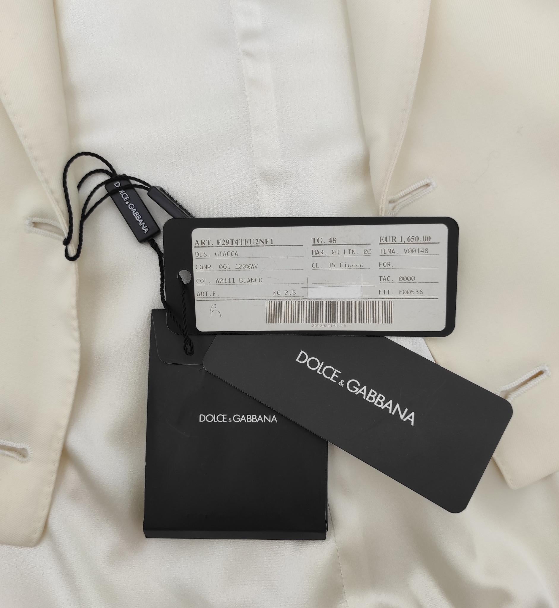 Dolce & Gabbana blazer asimmetrico bianco tagliato NWT in vendita 3