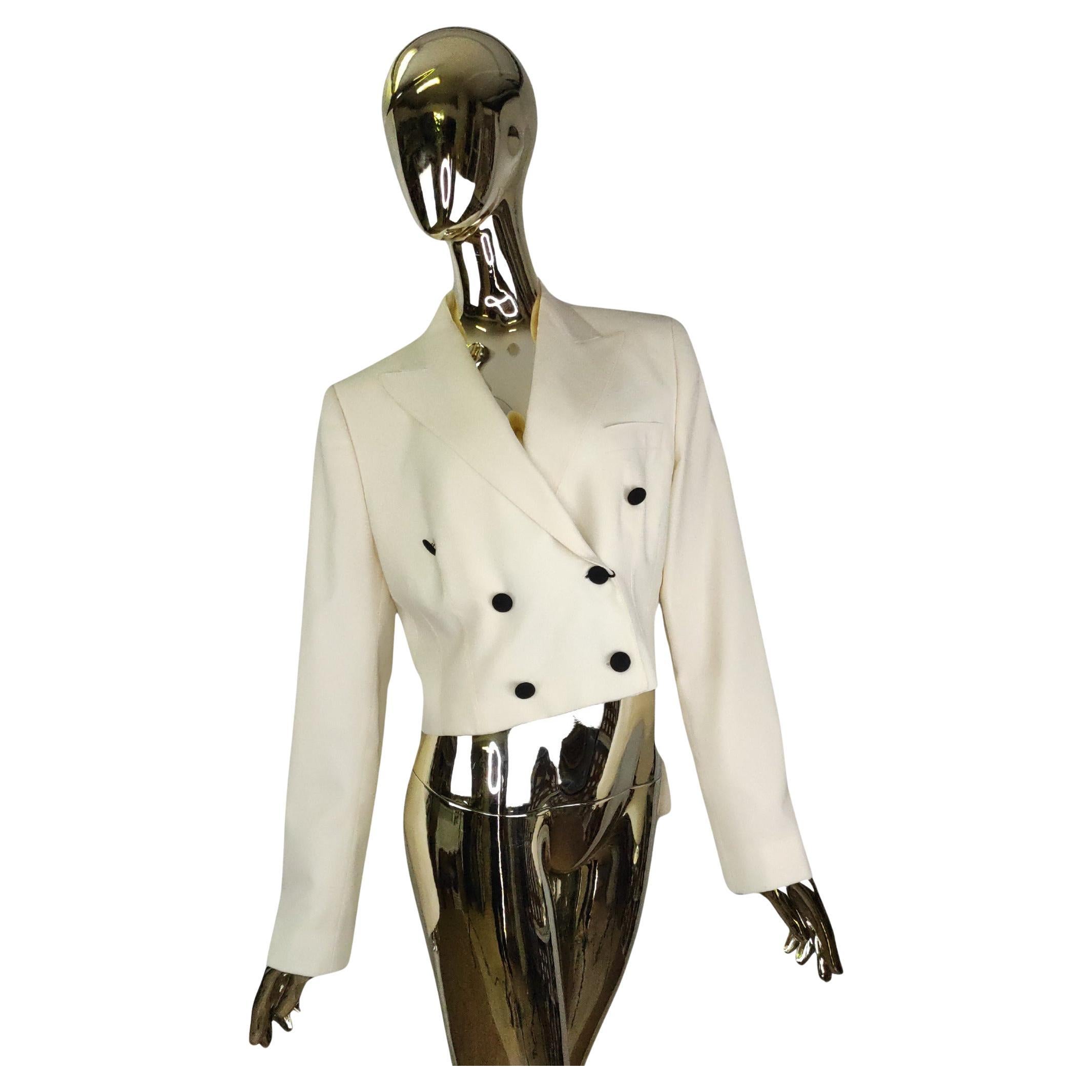 Dolce&Gabbana white cropped asymmetrical blazer NWT