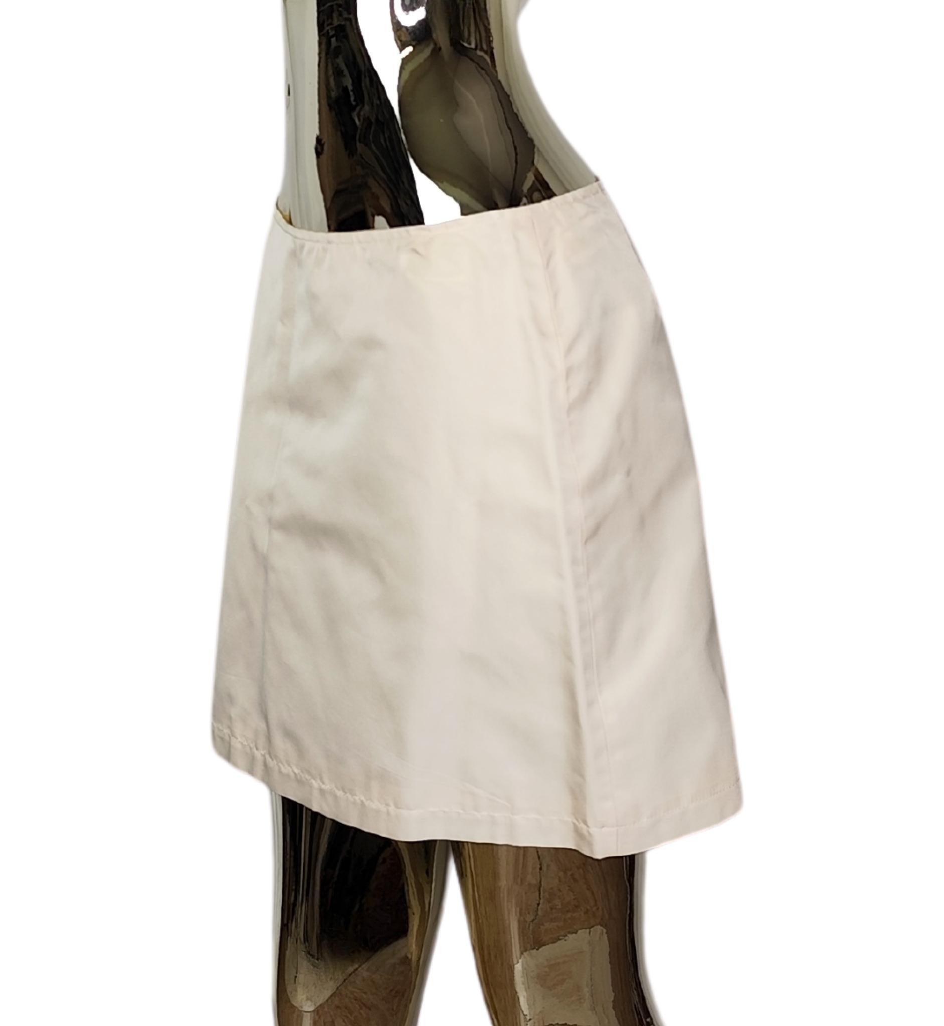 Dolce&Gabbana white silk mini skirt NWT In Good Condition For Sale In Milano, IT