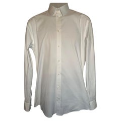 Dolce&Gabbana White Stretch Poplin Gold fit Dress Shirt size 39 15 1/2 Authentic