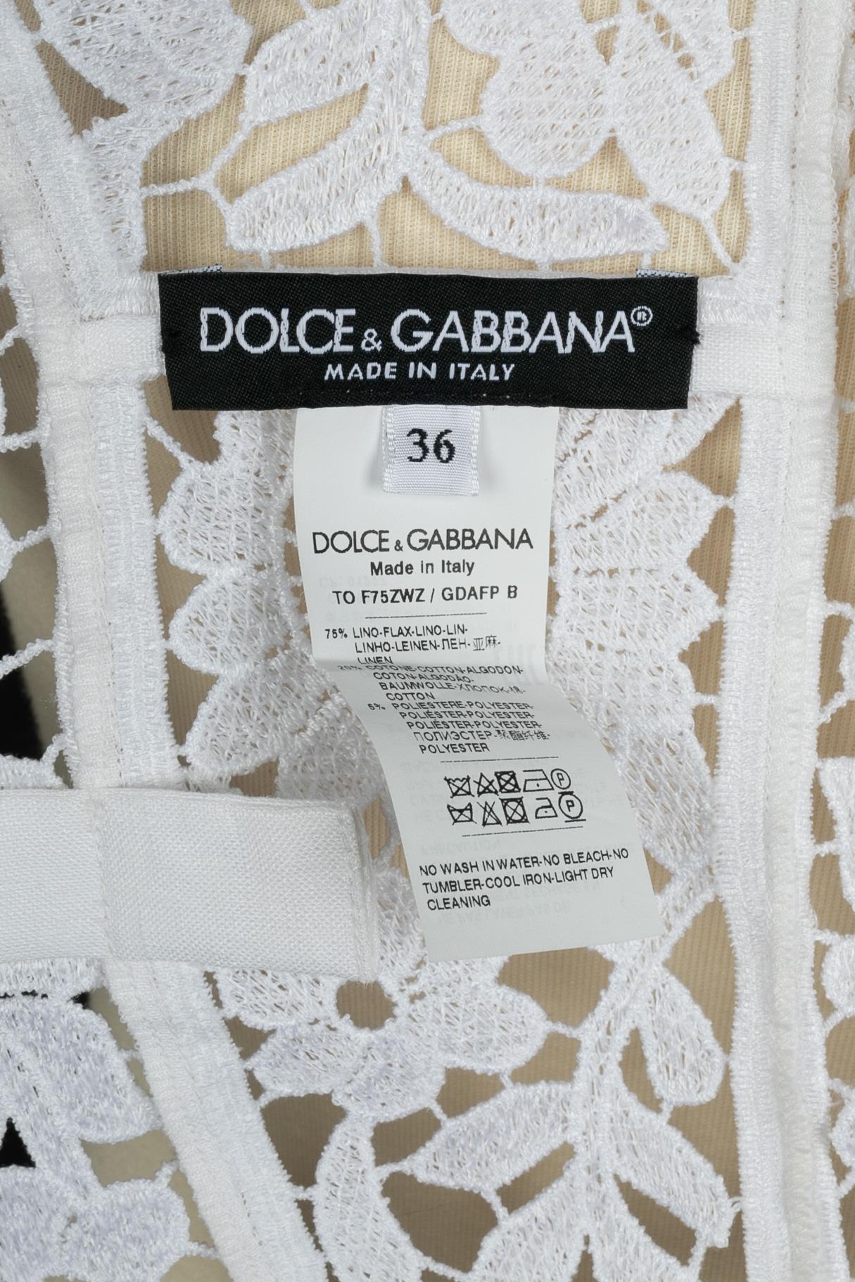 Dolce & Gabbana top bianco in vendita 3