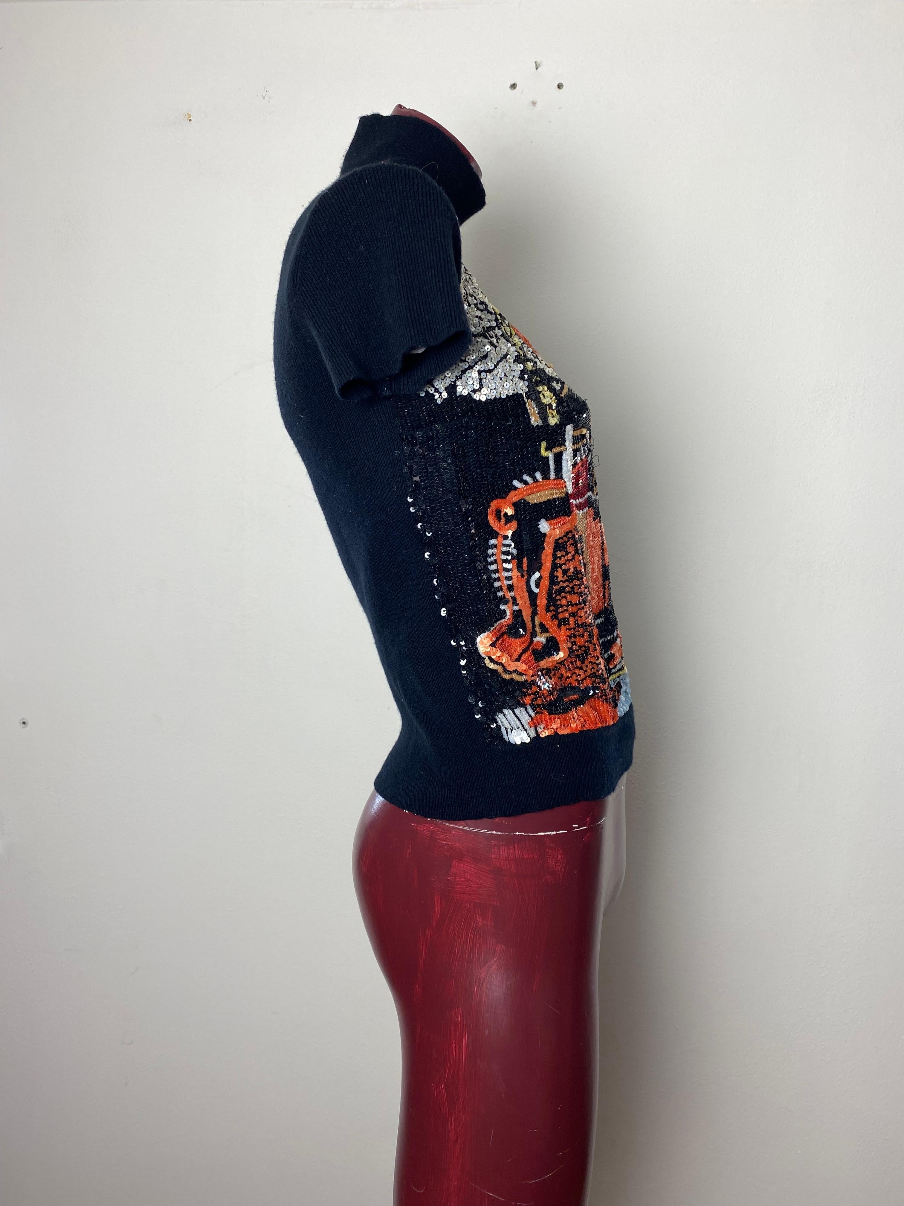 Valentino turtleneck with wonderful pailletes embroidery Basquiat picture For Sale 3